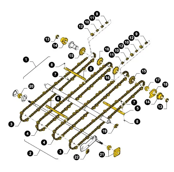 47558521 - Транспортер (4ц., 109зв.) кам. накл. в сборе CS6090, CSX7080, CX6